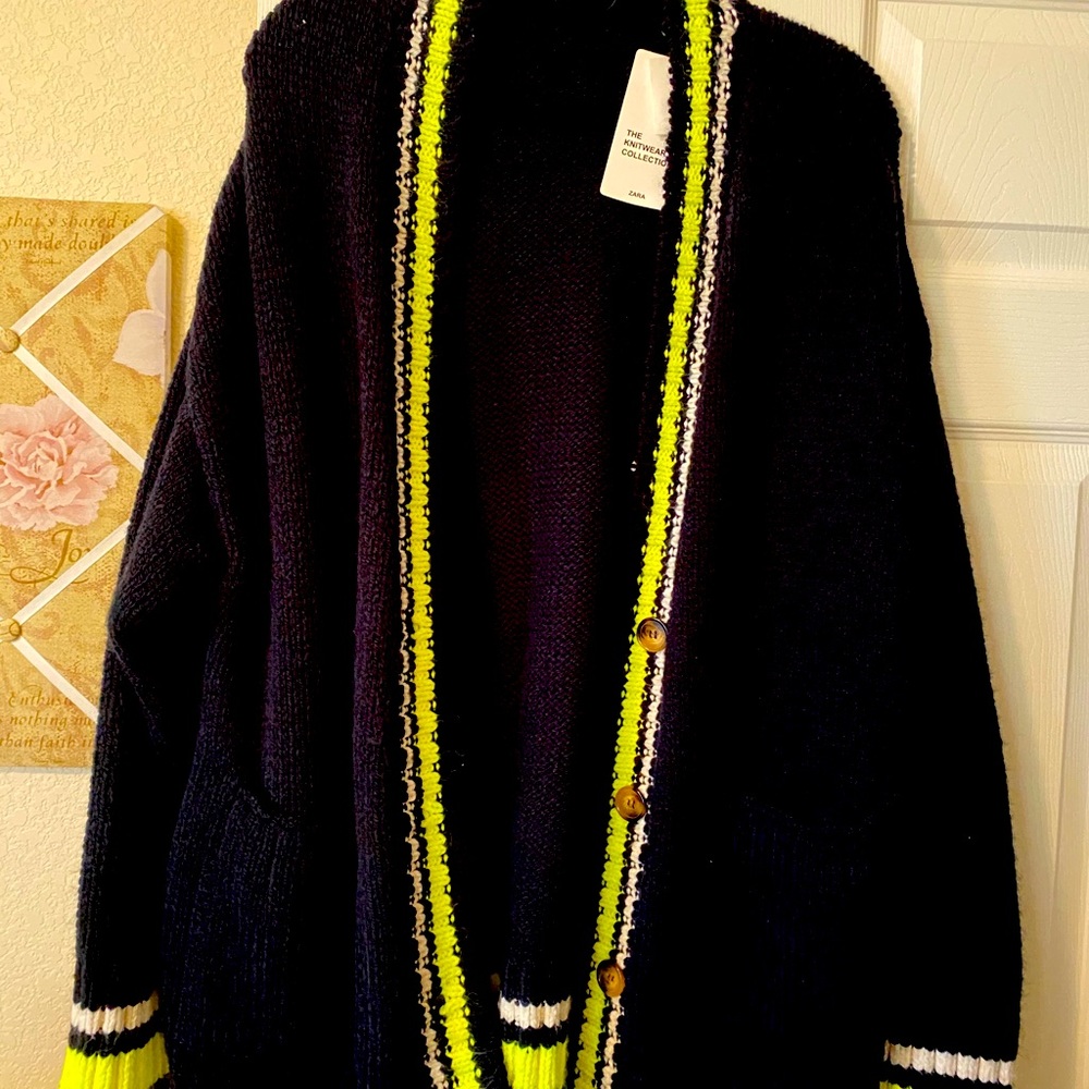 Zara Navy blue Cardigan size M new with tags
